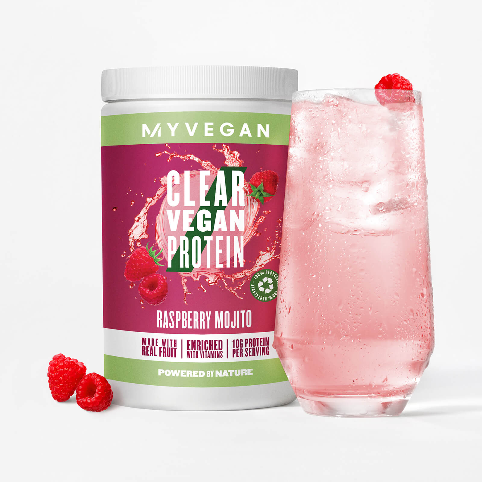 Myvegan Clear Vegan Protein, Raspberry Mojito, 320g