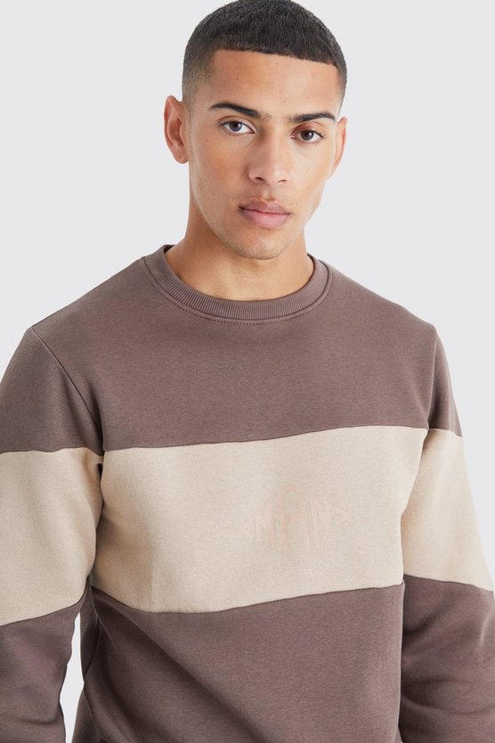 Man Slim-Fit Colorblock Sweatshirt-Trainingsanzug