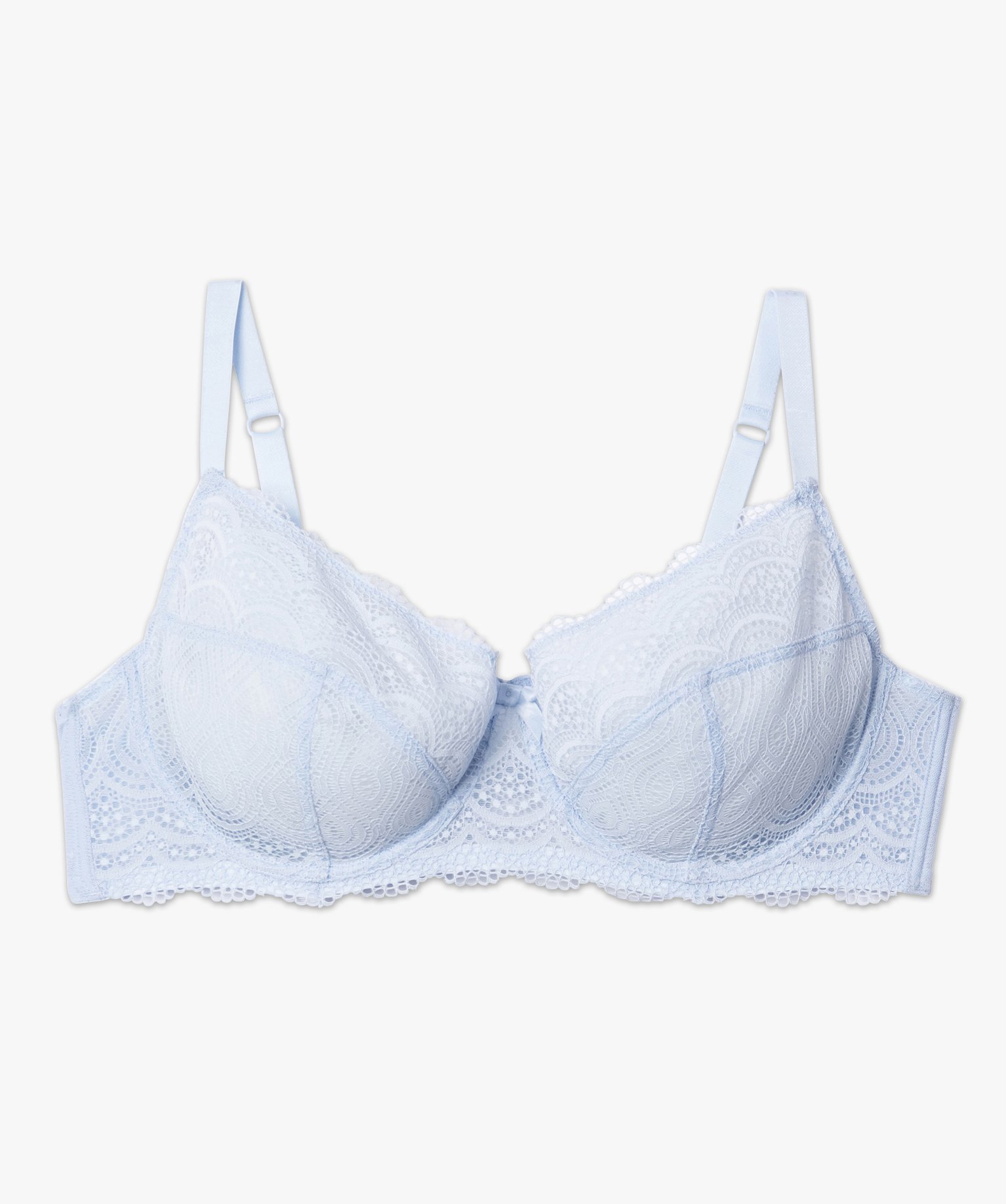 Soutien-gorge emboitant grande taille à armatures en dentelle bleu | GEMO