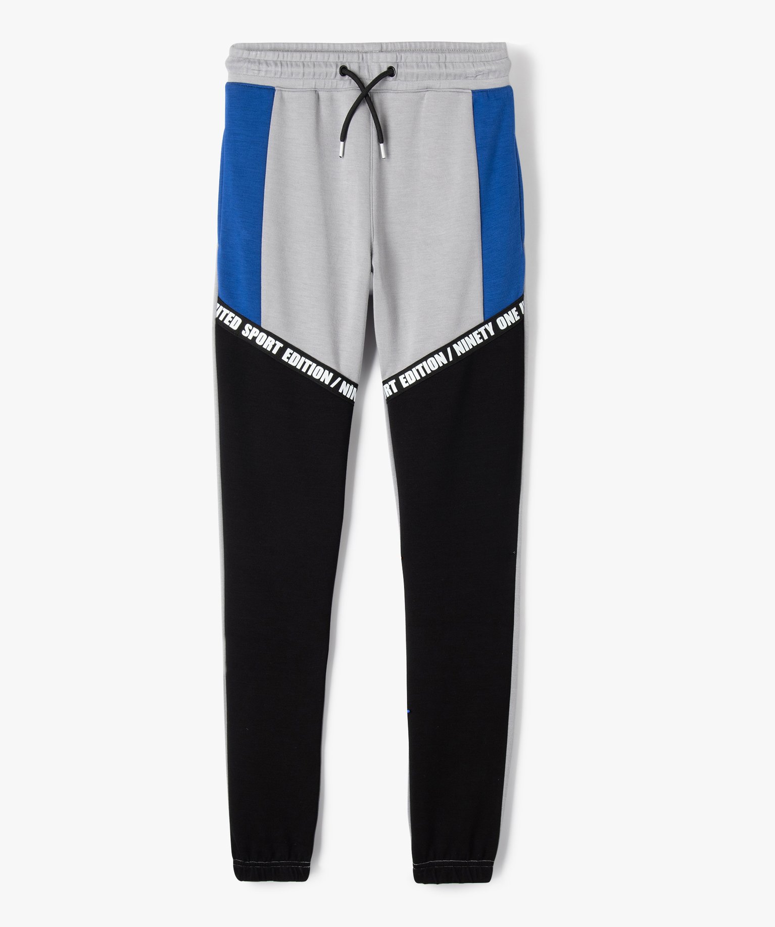 Pantalon de jogging en maille extensible multicolore Garçon gris | GEMO
