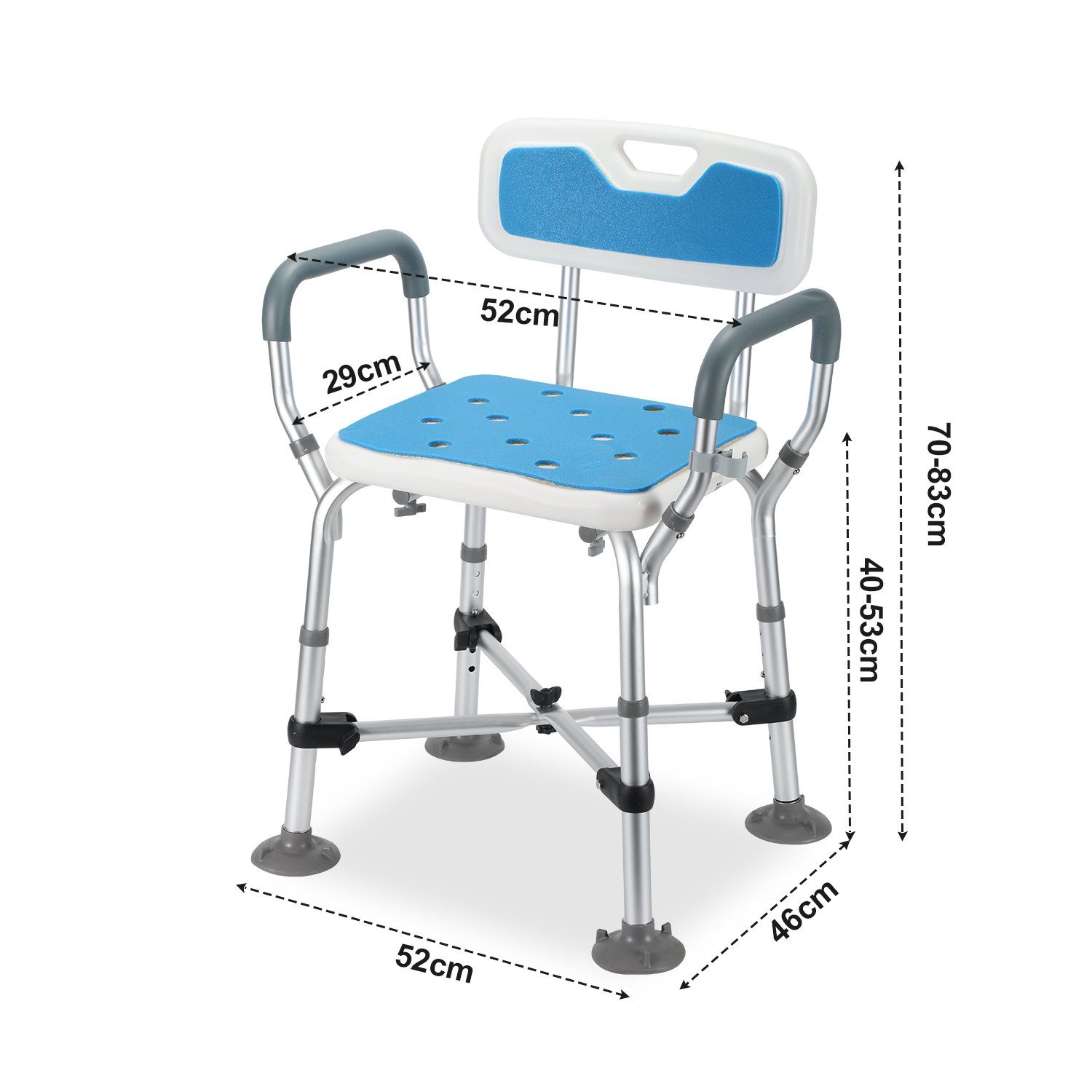 Gimisgu Duschhocker Duschhocker Badhocker Höhenverstellbarer Duschstuhl Badestuhl