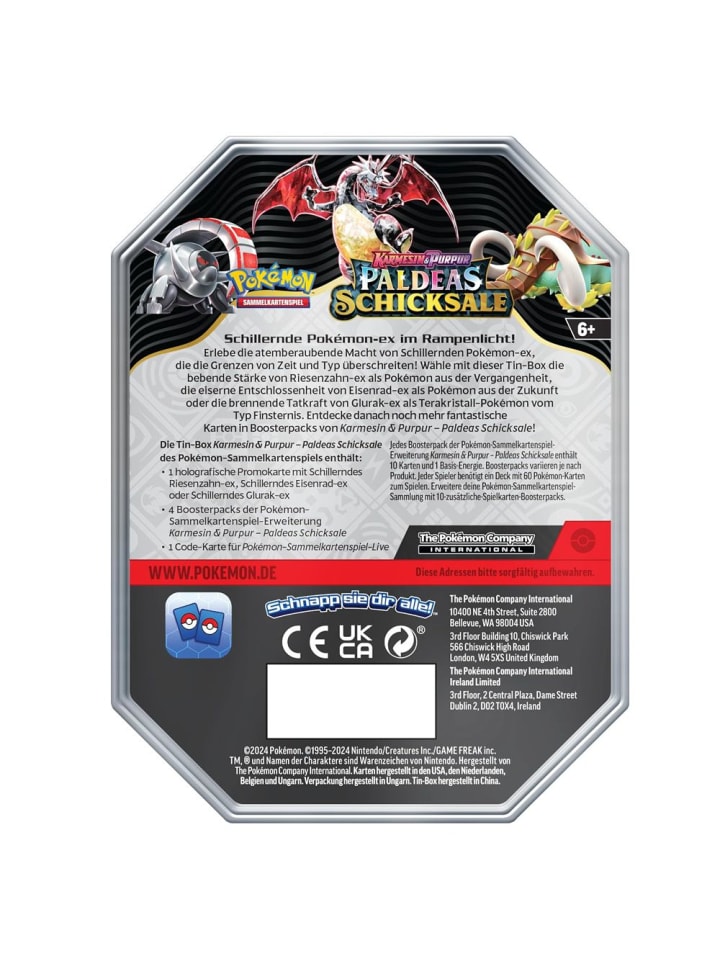 Pokémon Tin Box Eisenrad | Pokemon | Sammel-Karten | Kollektion deutsch günstig kaufen onesize