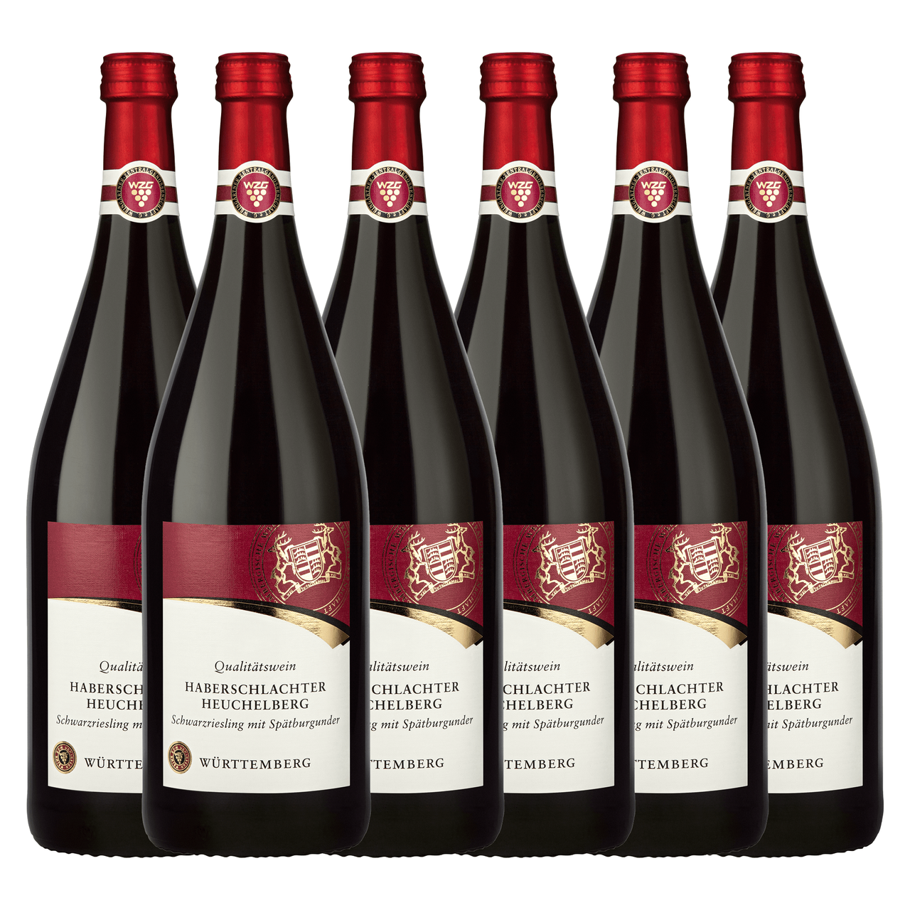 Württembergische WZG Haberschlachter Heuchelberg Schwarzriesling mit Spätburgunder Qualitätswein lieblich 1,0L 6er Karton