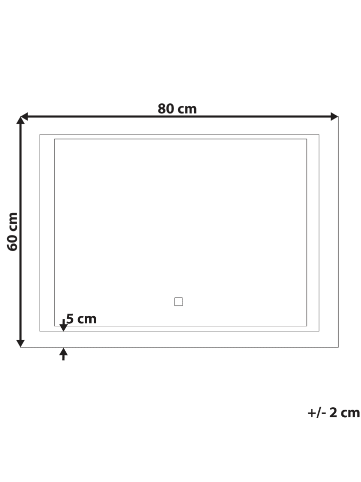 Beliani Badezimmerspiegel EYRE in Silber - (W) 80 x (H) 60 x (L) 4 cm günstig kaufen onesize
