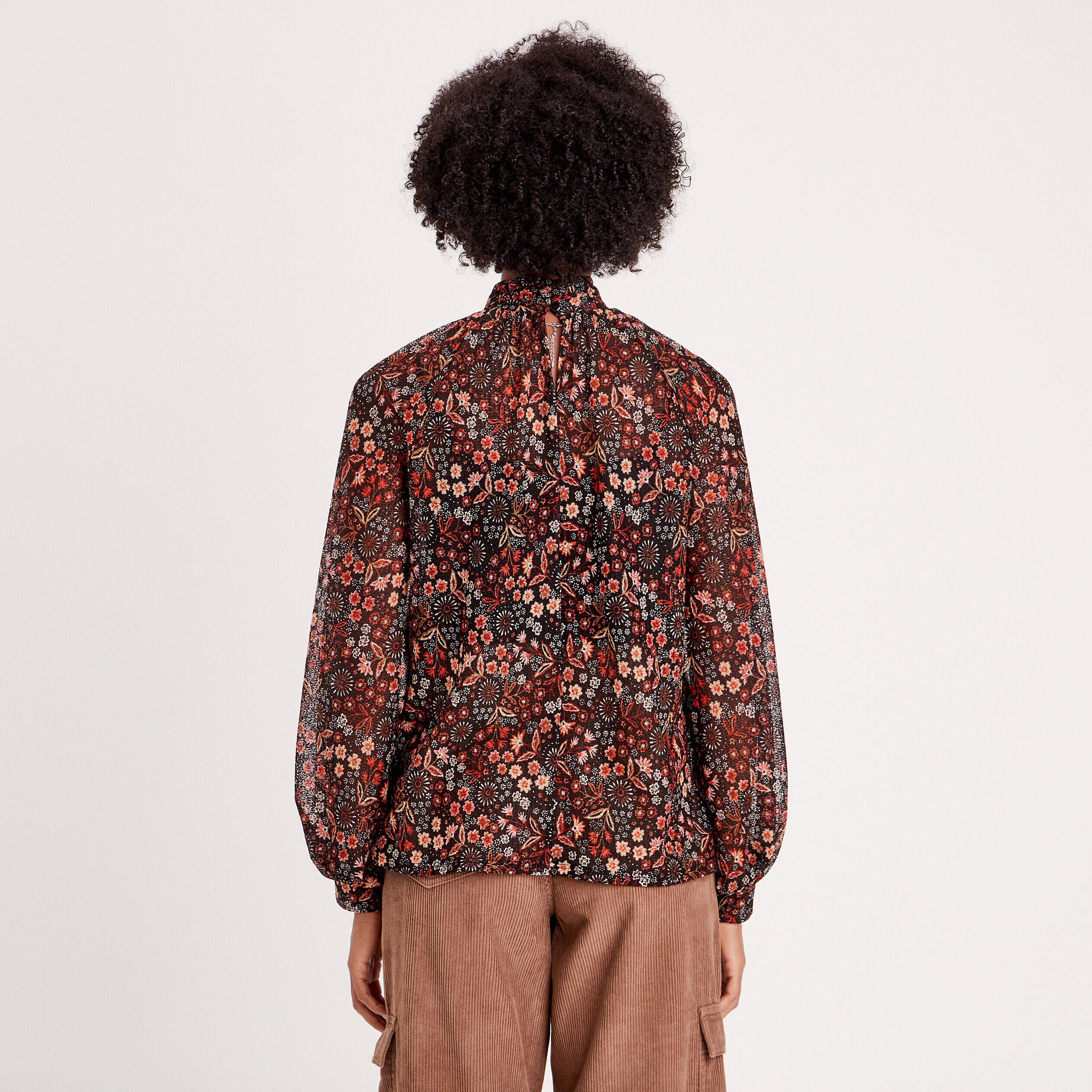 Blouse col montant noir femme | Cache Cache