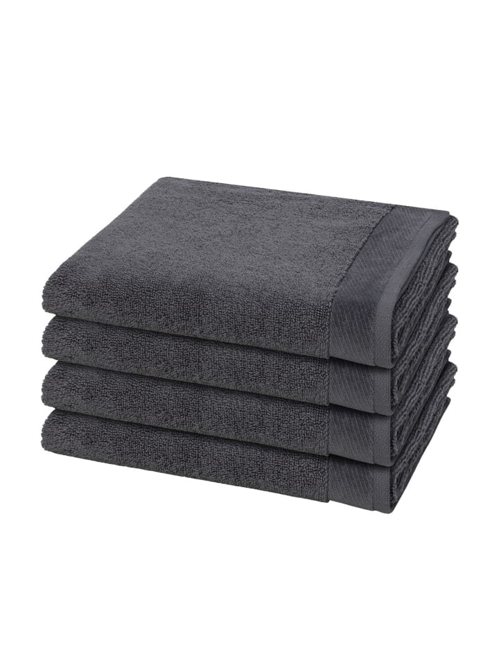 Möve 4 X Handtuch im Set Premium in Dark Grey günstig kaufen 50 x 100 cm