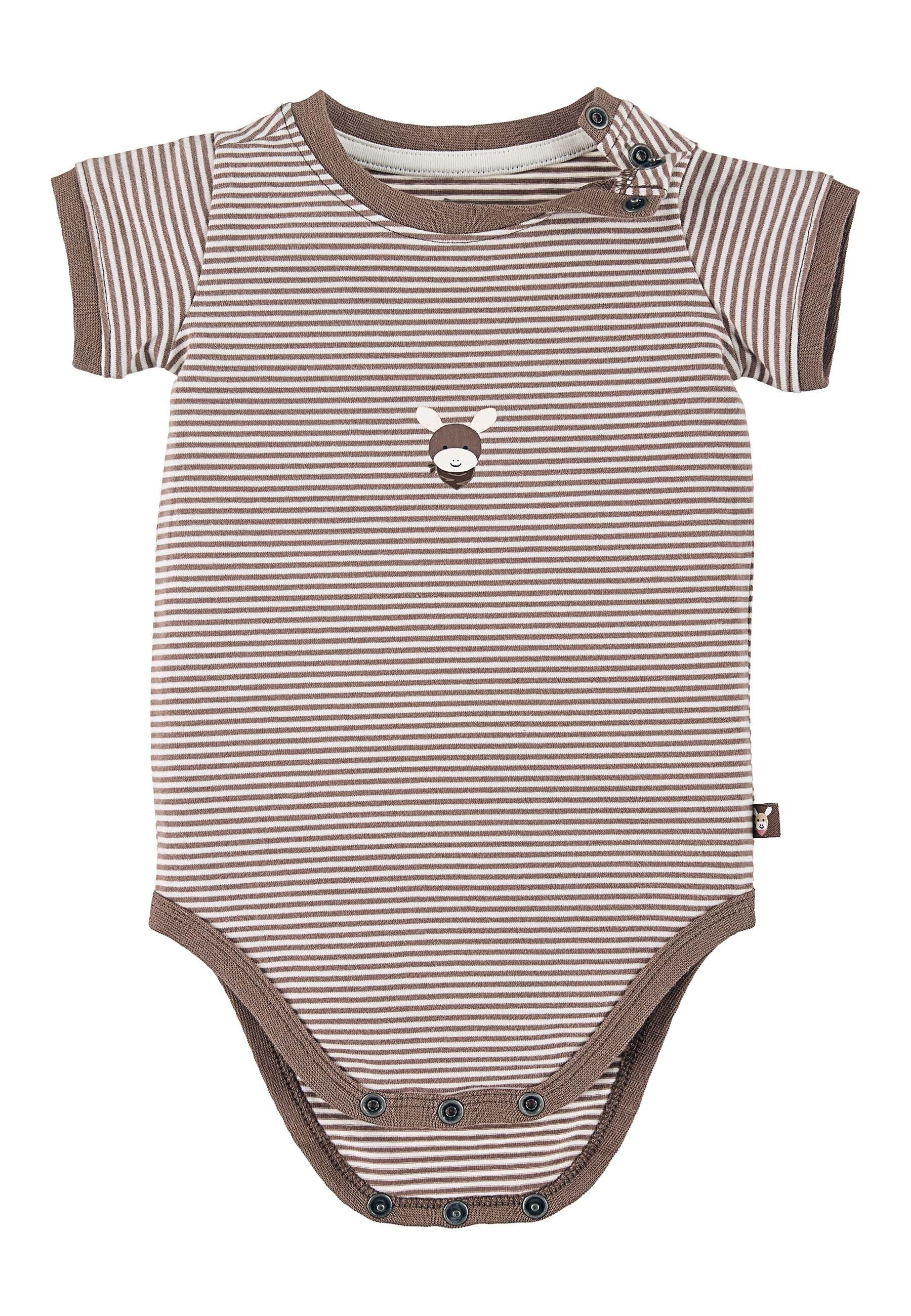 GOTS Body Esel Emmi, Kurzarm aus Jersey geringelt