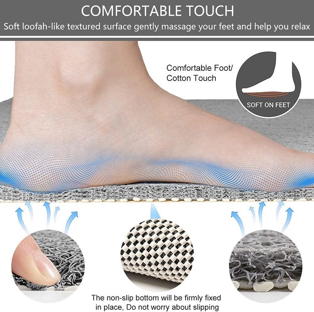 Badematte Duschmatte rutschfeste Luffa-Duschmatte Deliana.home, PVC, Geeignet für Innen Dusche rutschfeste Bad Matte