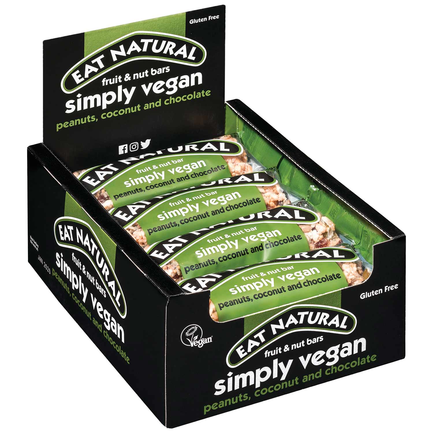 Eat Natural simply vegan peanuts, coconut and chocolate 45g