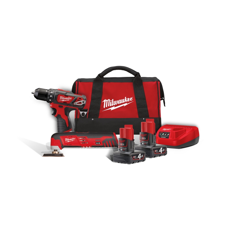 Milwaukee 4933441250 M12 BPP2H-402B Powerpack M12BPD Κρουστικό Δράπανο + Πολυεργαλείο C12MT 12V 4.0Ah