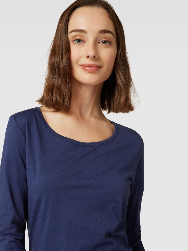 Longsleeve mit Rundhalsausschnitt in marineblau