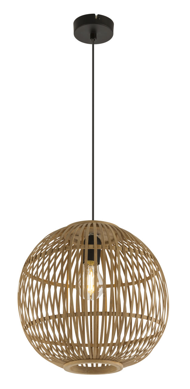 Globo Lighting - HILDEGARD - Hängeleuchte Bambus naturfarben, 1x E27