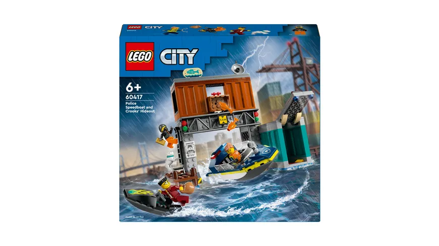 LEGO City 60417 Polizeischnellboot und Ganovenversteck