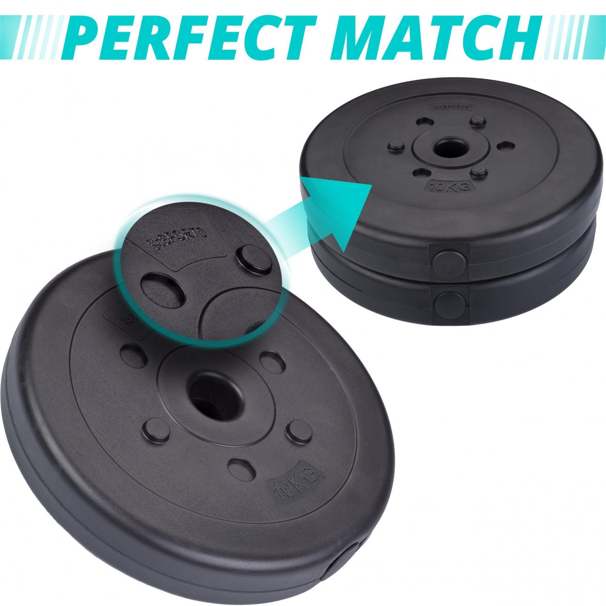 ScSPORTS® Hantelscheiben Set 15 kg Ø 30mm Kunststoff Gewichtsscheiben Gewichte, (10000148-tlg)