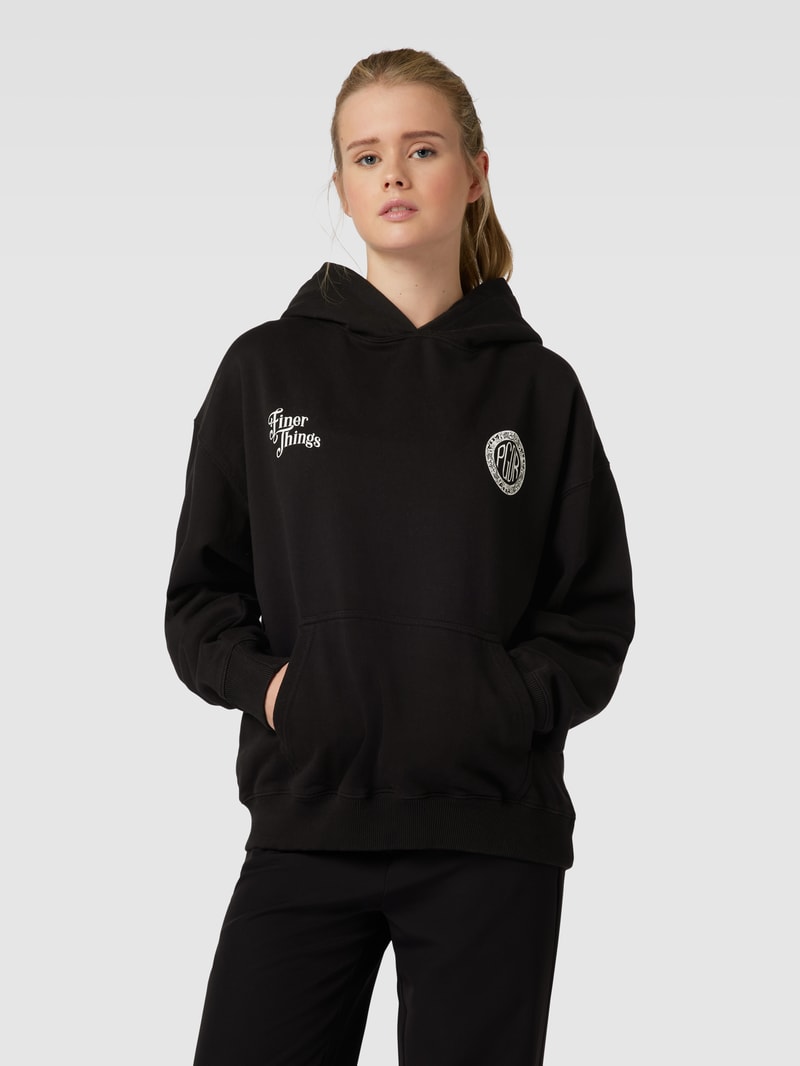 Oversized Hoodie mit Label-Print Modell 'TALBOT' in schwarz