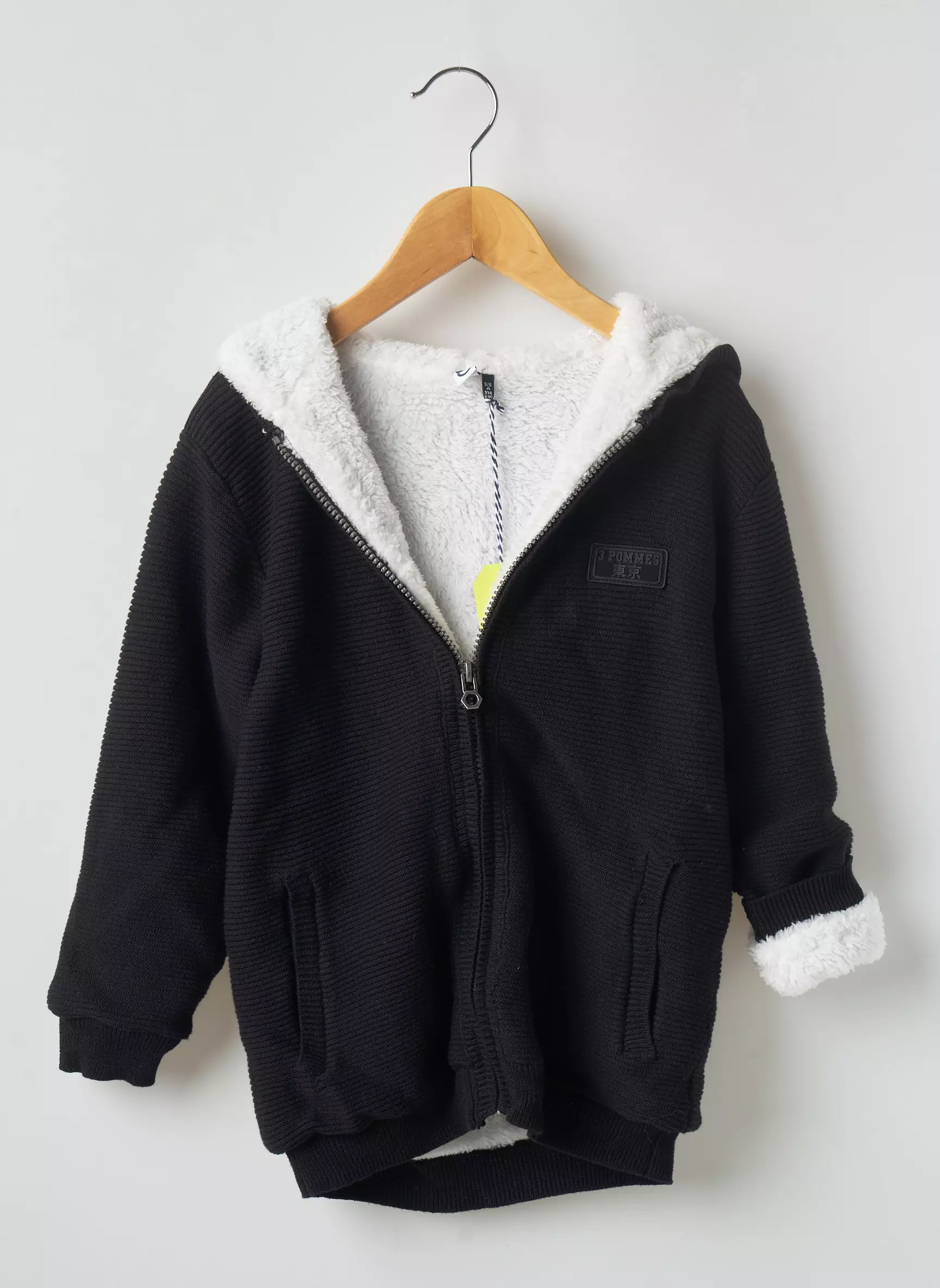 3 Pommes Vestecasual Garcon couleur noir