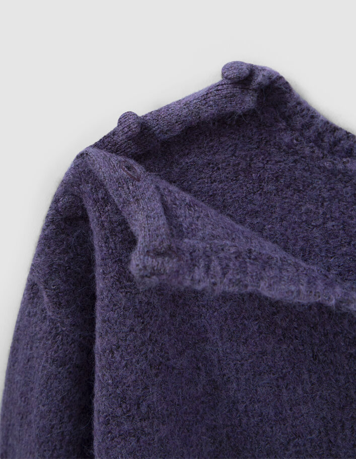 Pull violet forme cropped en tricot fille