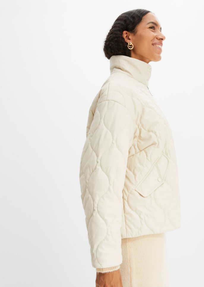 Steppjacke aus Lederimitat