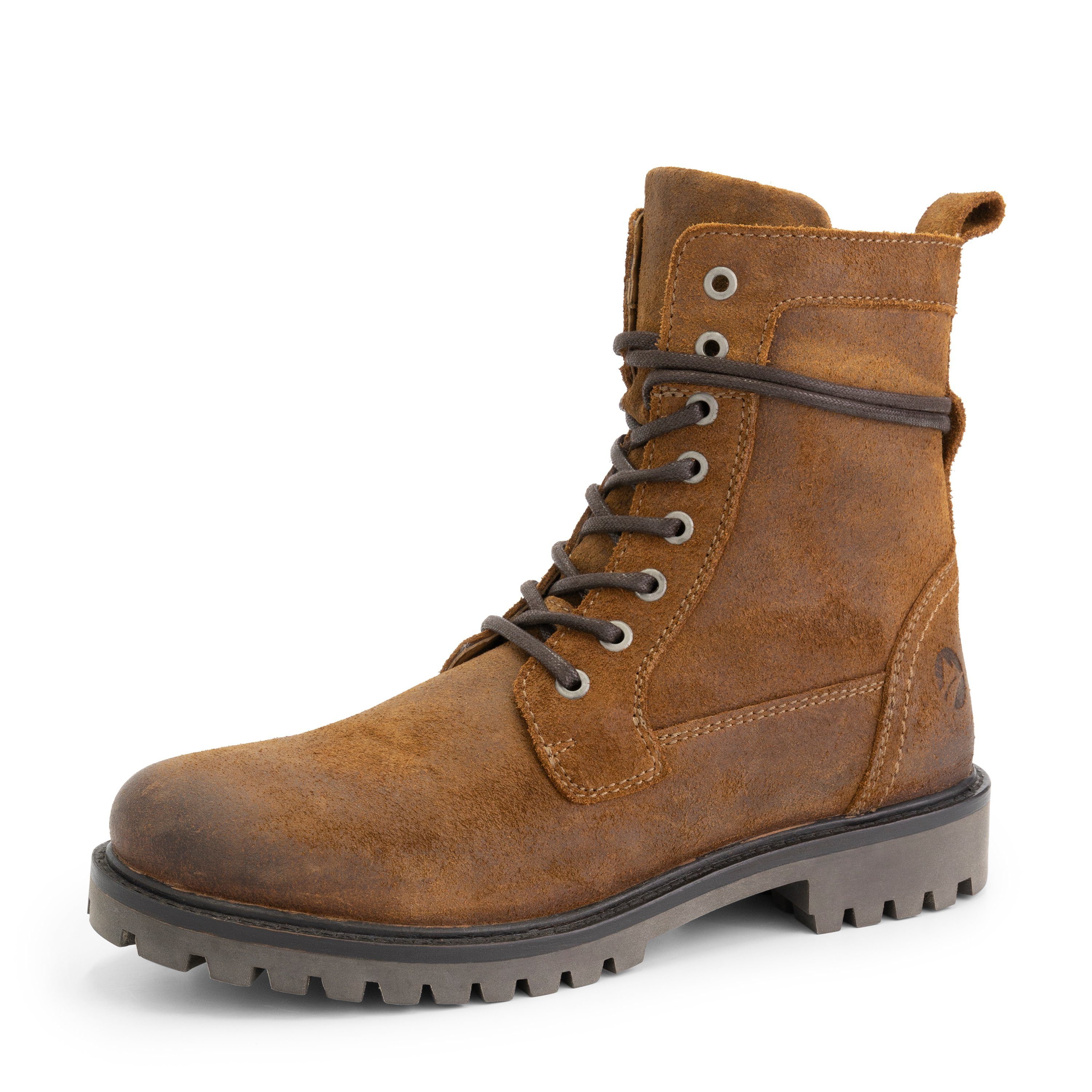 Travelin' Kvistrup Men Schnürschuh (Schnürsenkel und Reißverschluss) echtes wildleder