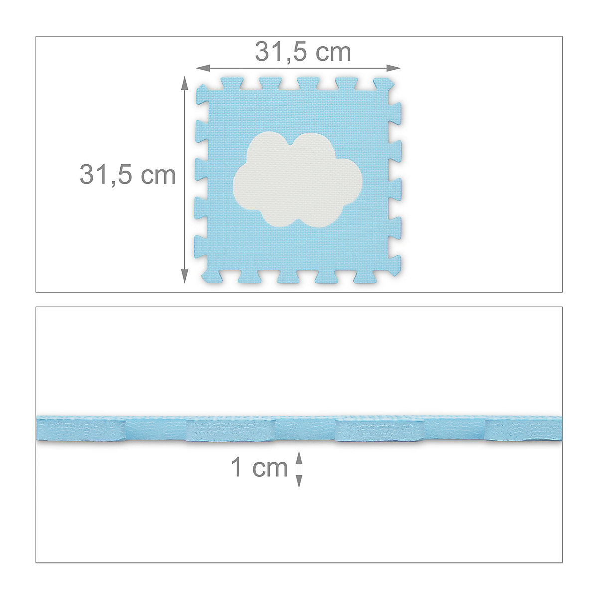 18-tlg. Puzzlematte Wolke