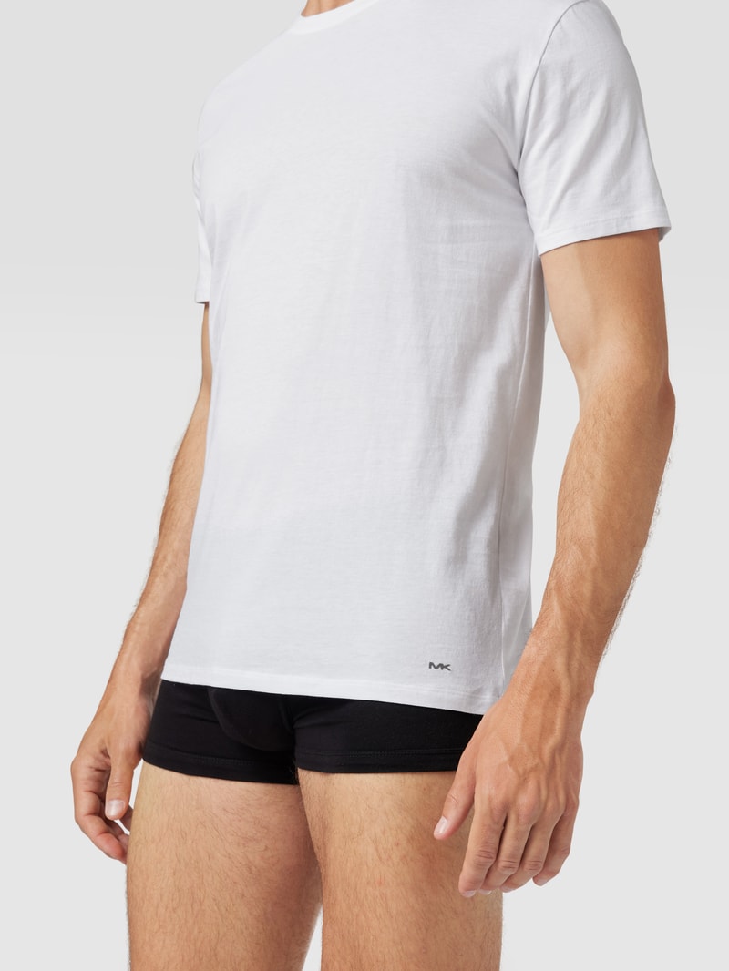 T-Shirt mit Logo-Detail im 3er-Pack in weiß