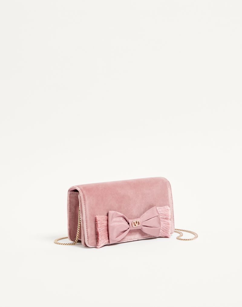 Mini bolsa de ombro de veludo exclusiva VLogo