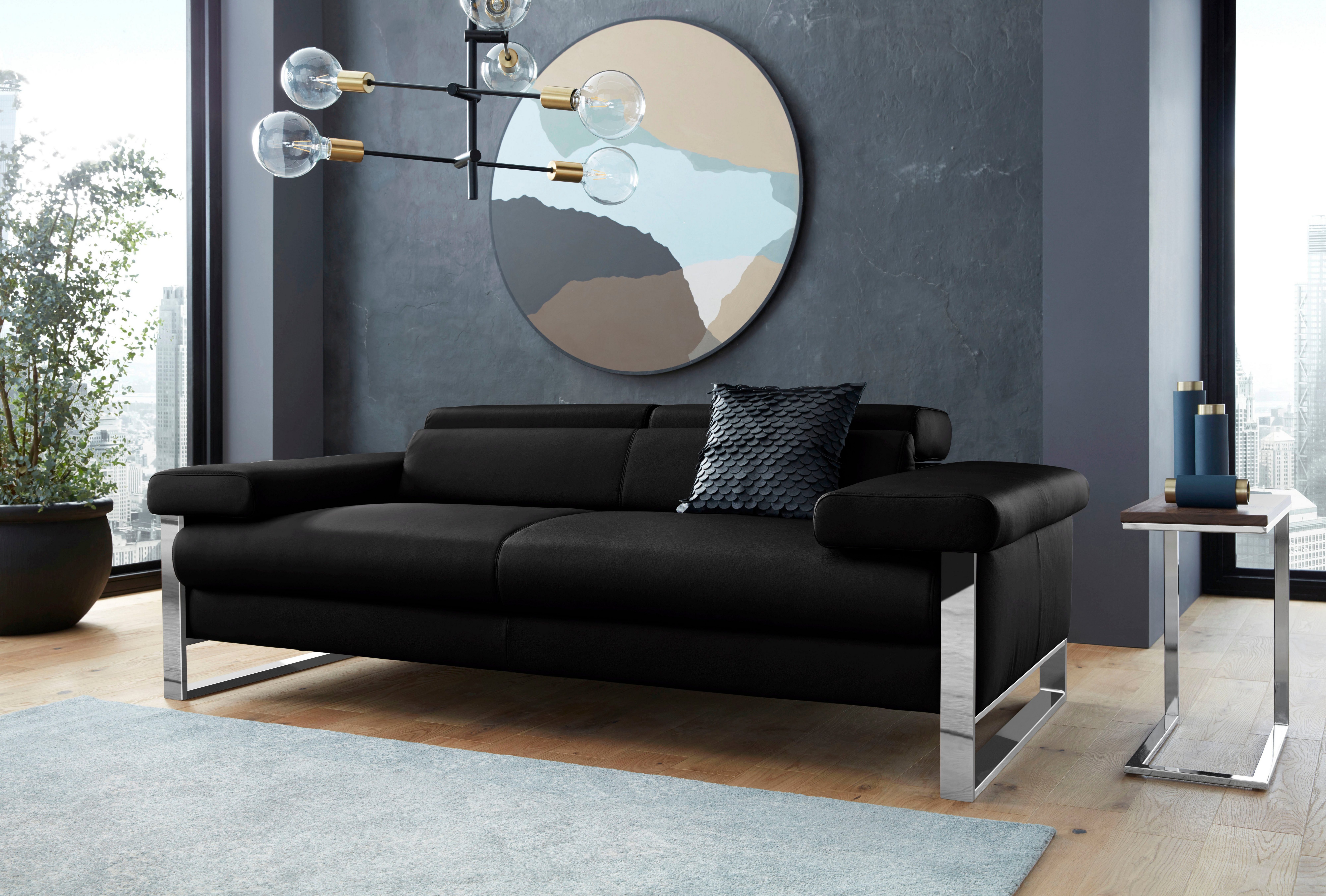 W.SCHILLIG 2-Sitzer finn, German Design Award 2016, Naturwalkleder der Luxusklasse, Breite 210cm
