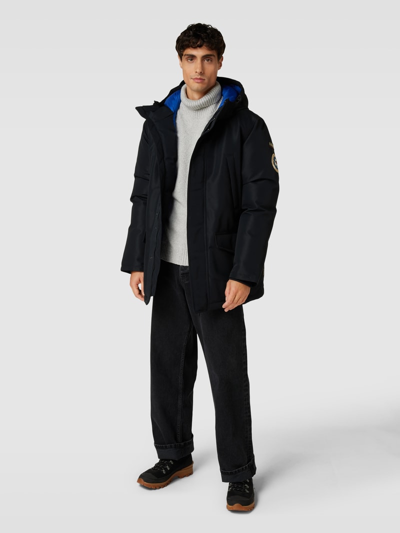 Winterjacke mit Kapuze Modell 'A-ASTER' in schwarz