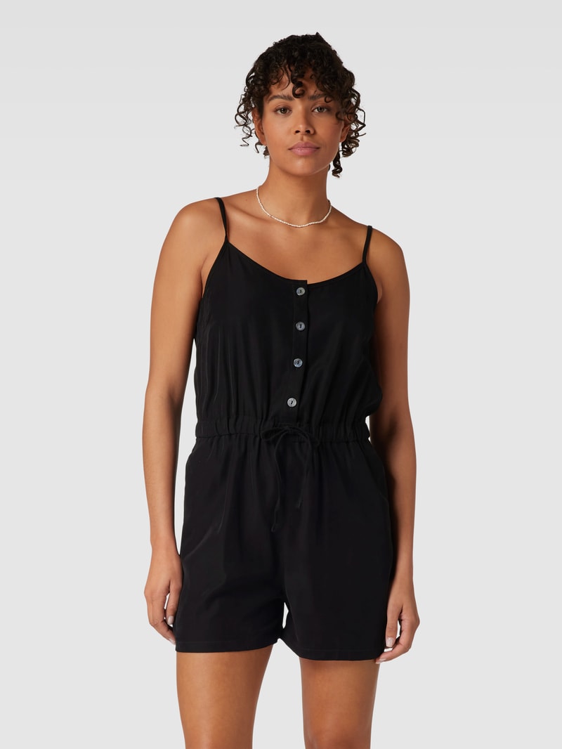 Playsuit mit Bindegürtel Modell 'MAGO' in schwarz