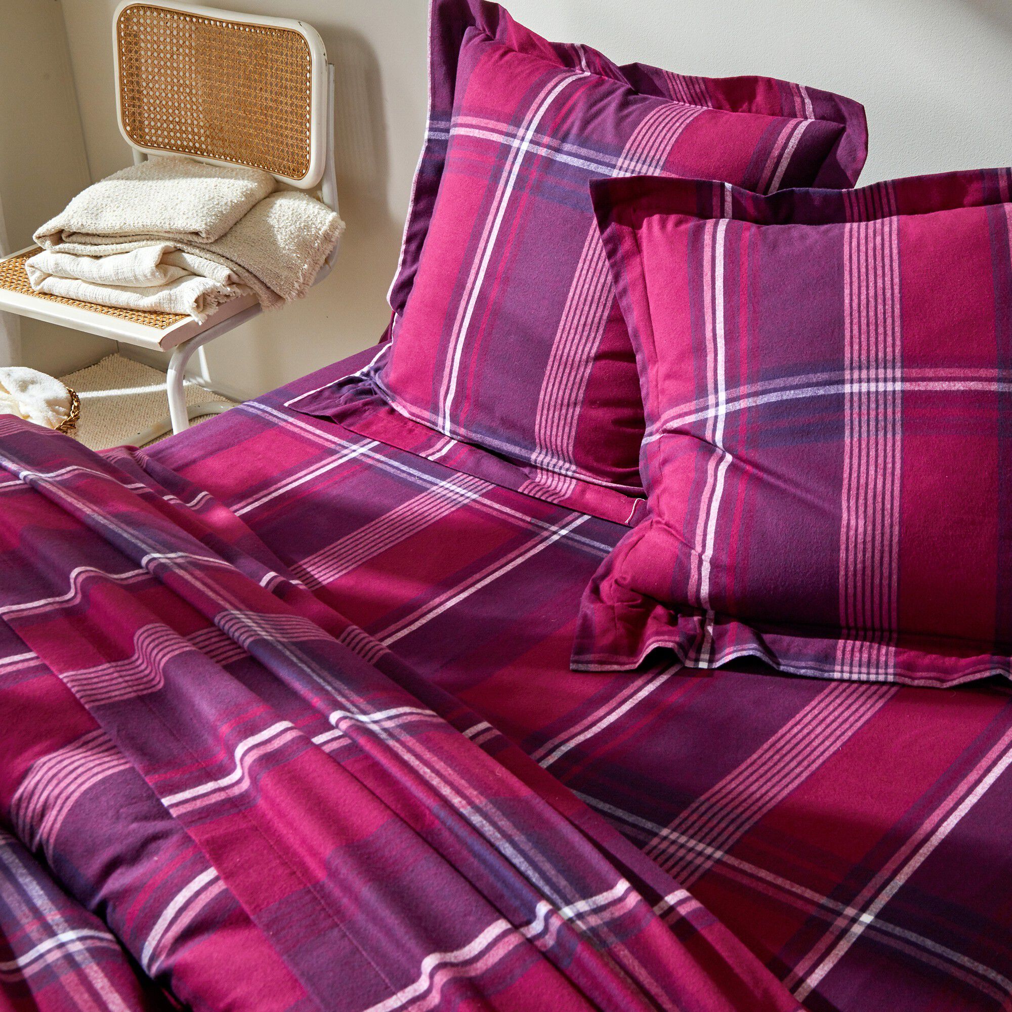 Linge de lit Scott flanelle tissé teint