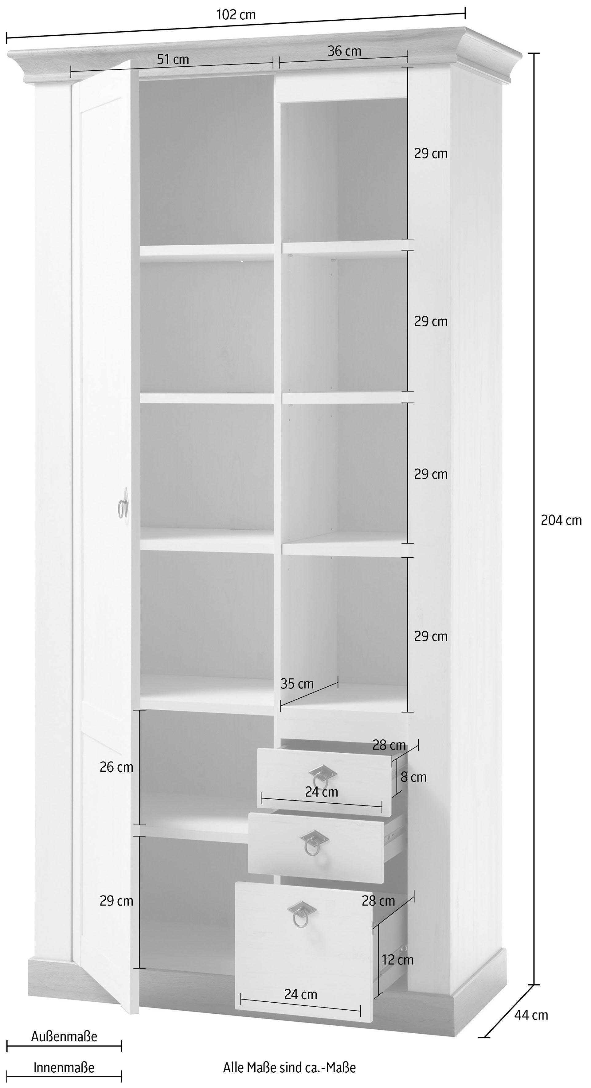 Home affaire Highboard Cremona, Höhe 204 cm