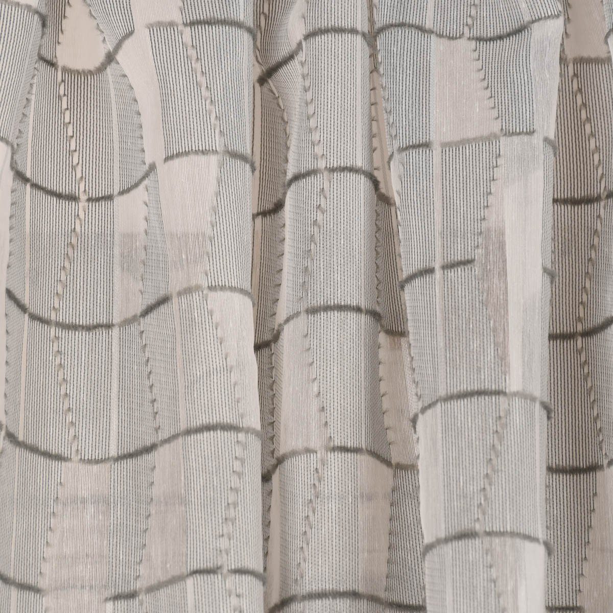 Meterware Rasch Textil Stores Scherli Rechtecke abstrakt grau 300cm, halbtransparent, Kunstfaser, überbreit