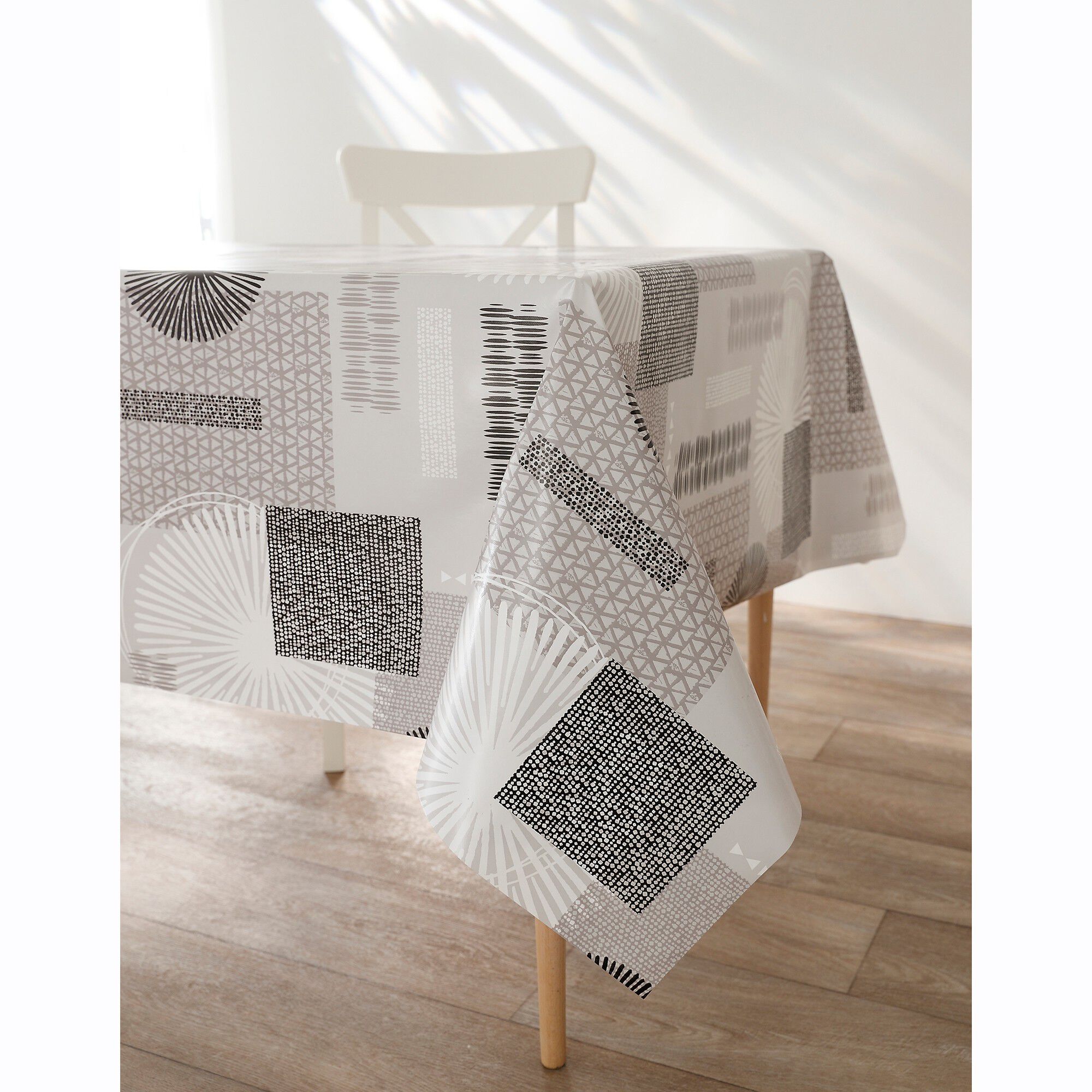 Nappe toile cirée imprimée rosaces