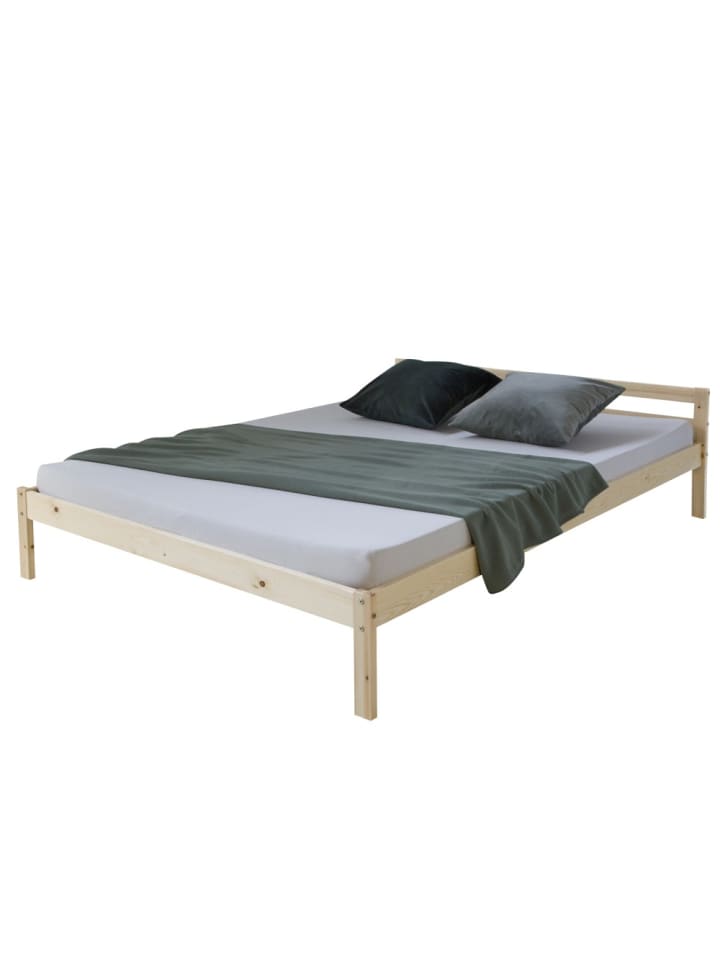 Homestyle4u Holzbett 140x200 in Braun günstig kaufen 140 x 200 cm