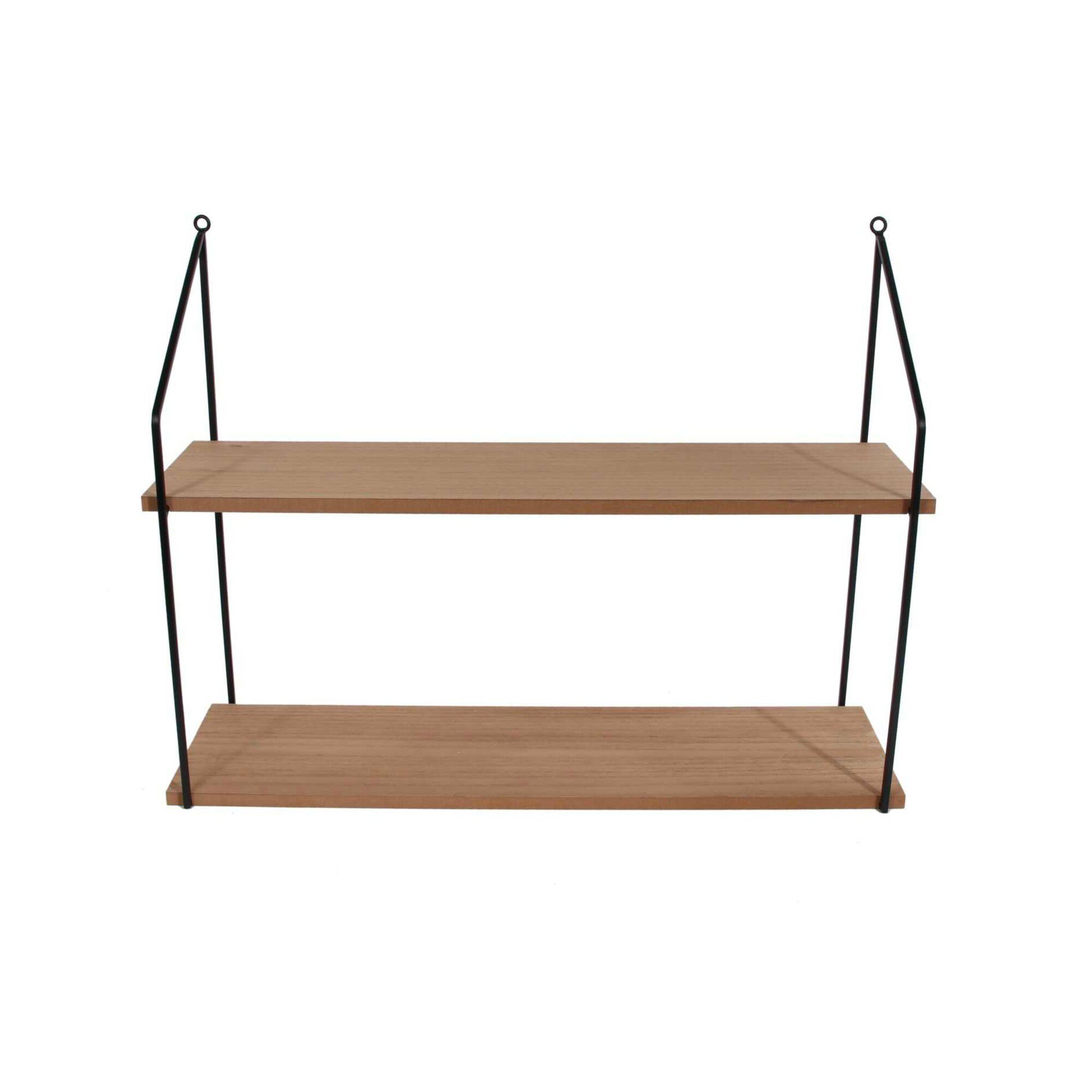 Etagère style industriel métal et bois – 2 tablettes