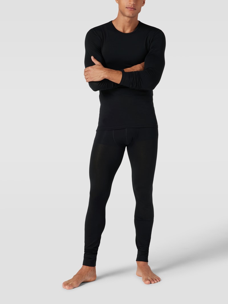 Long Johns mit Label-Detail Modell 'WARMING BASELAYER' in schwarz