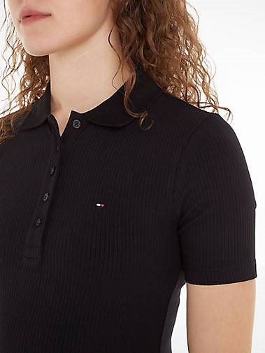TOMMY HILFIGER Damen Poloshirt SLIM 5X2 RIB POLO