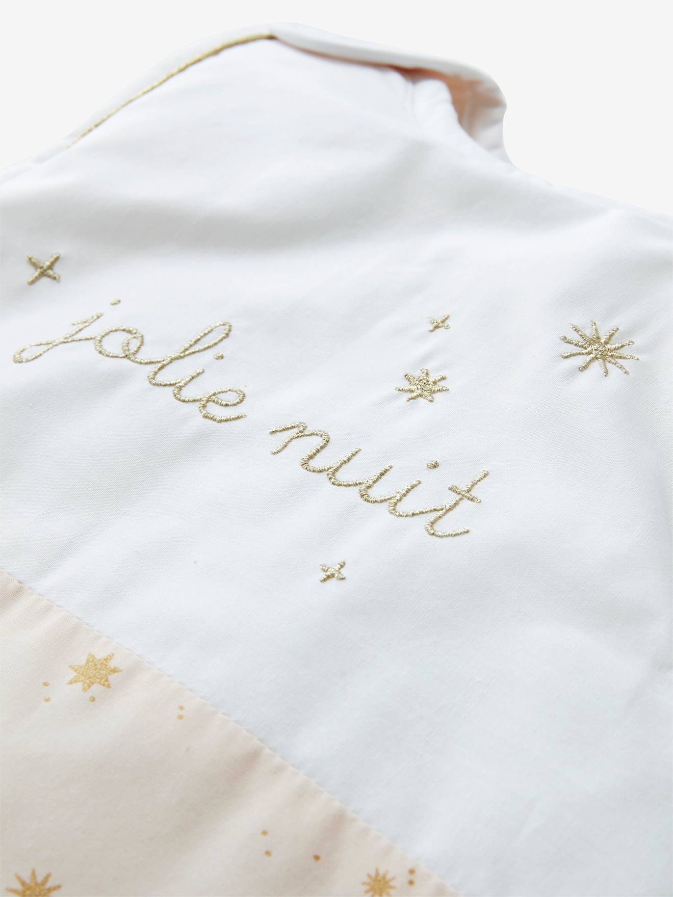 Vertbaudet Ärmelloser Baby Schlafsack GUTE NACHT - hellbeige bedruckt