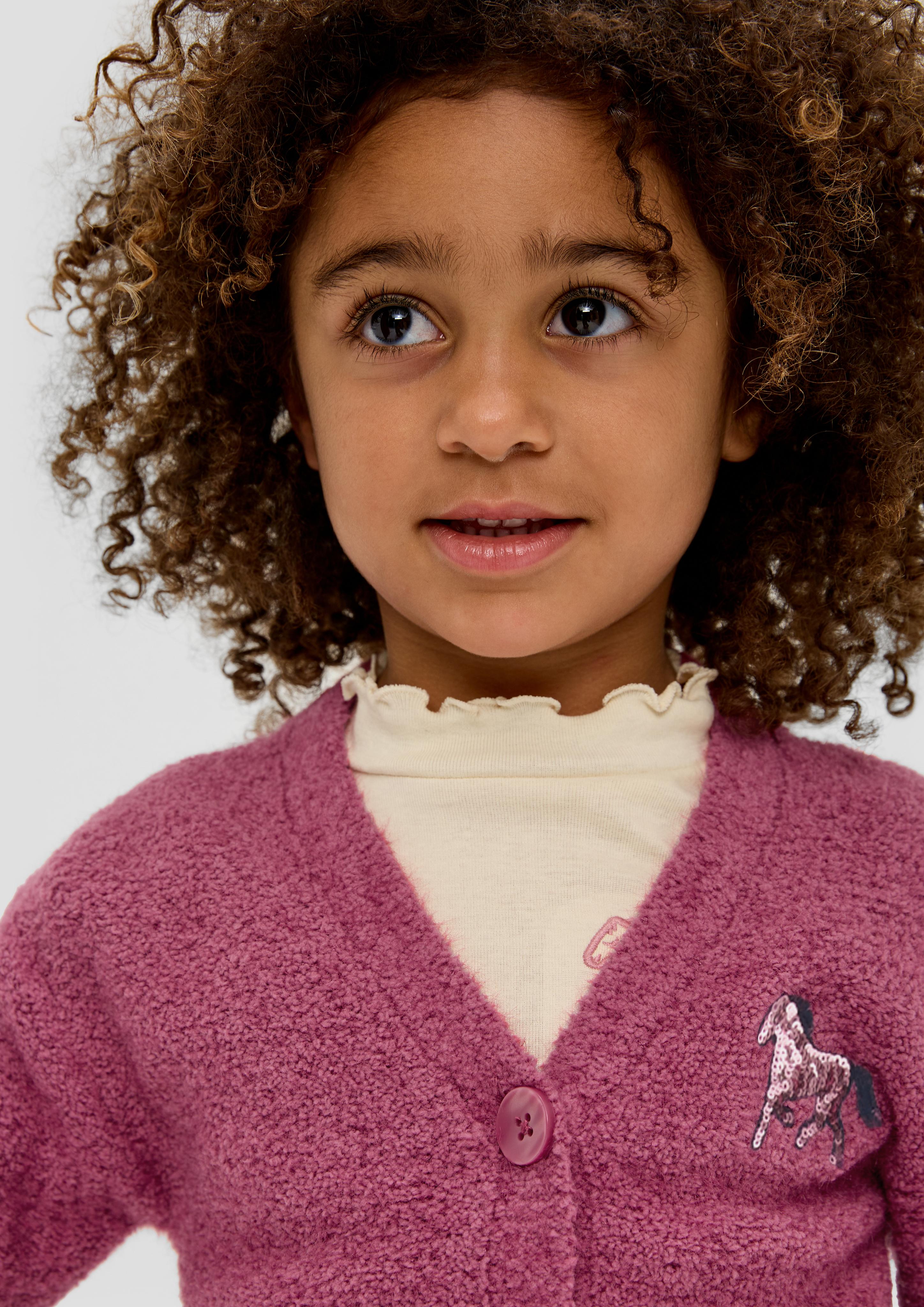 Bouclé-Cardigan mit Pailletten-Detail  2133915-4592