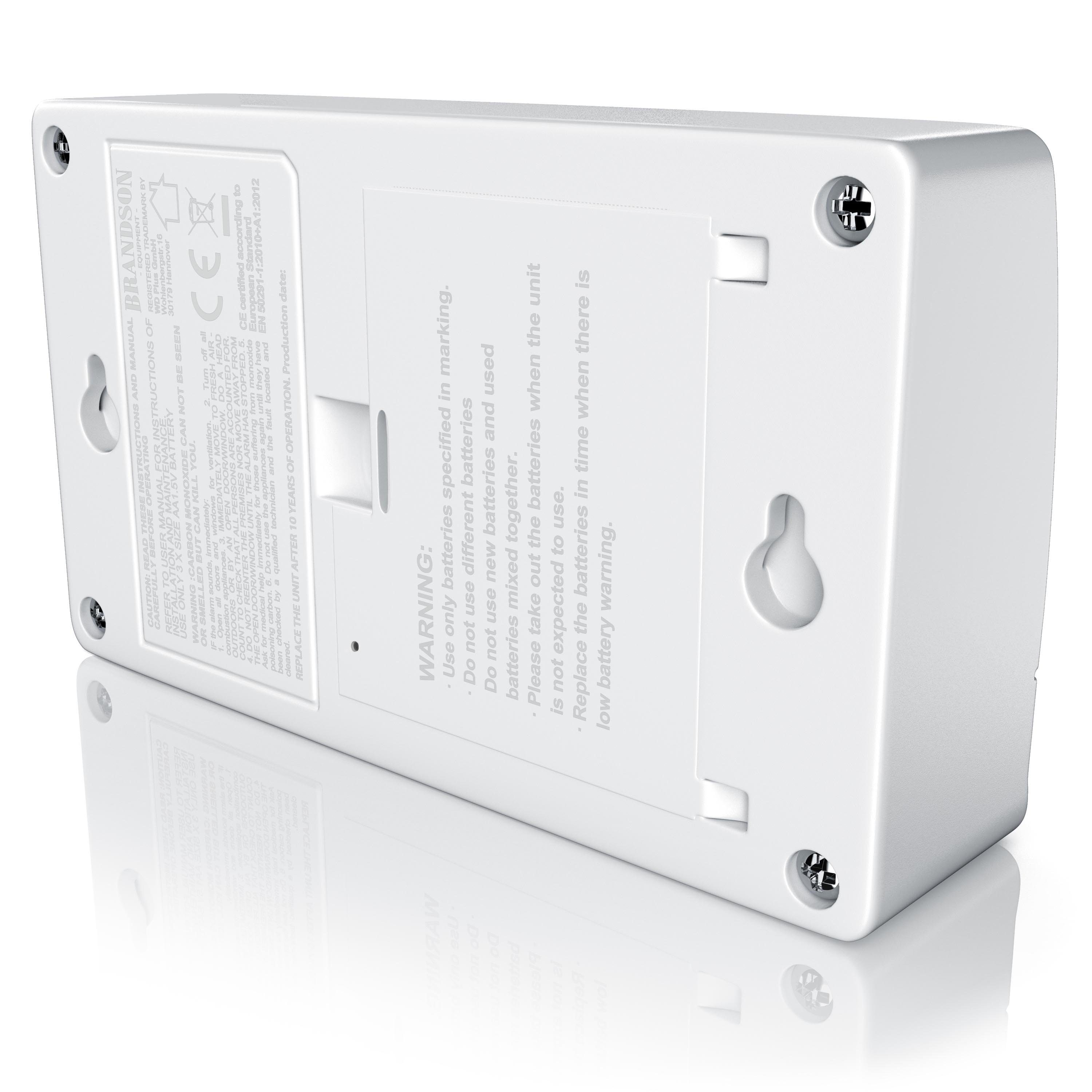 Brandson CO-Melder (Kohlenmonoxidmelder mit LCD-Display - CO Melder mit Figaro-Gassensor)