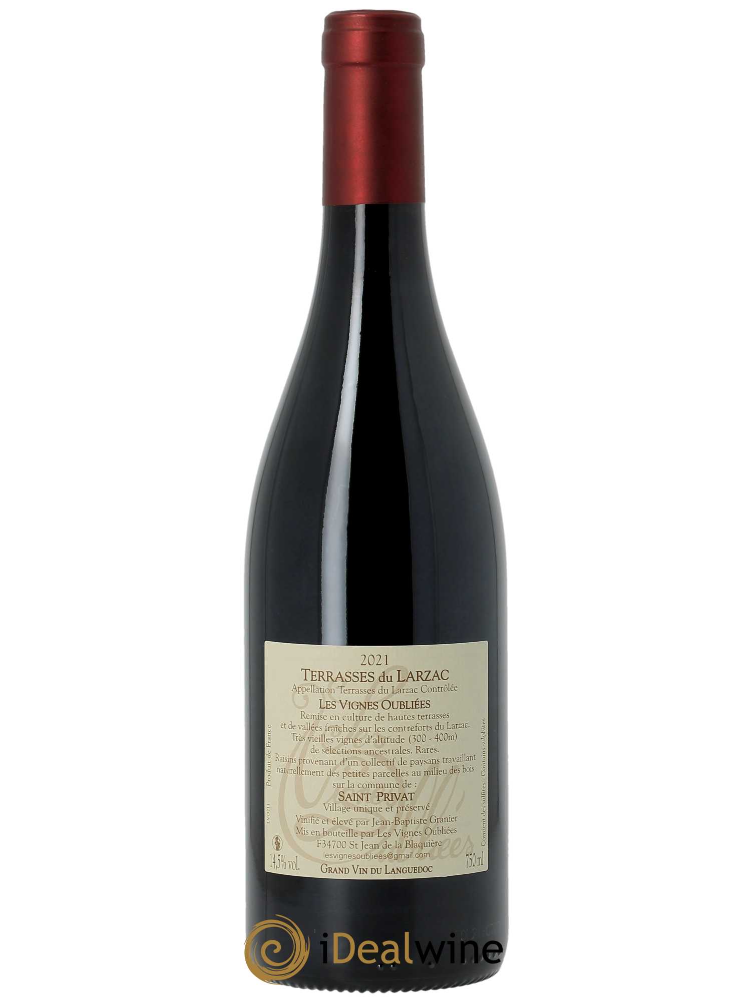 Terrasses du Larzac Les Vignes Oubliées Jean-Baptiste Granier  2021 - Lot de 1 Bouteille