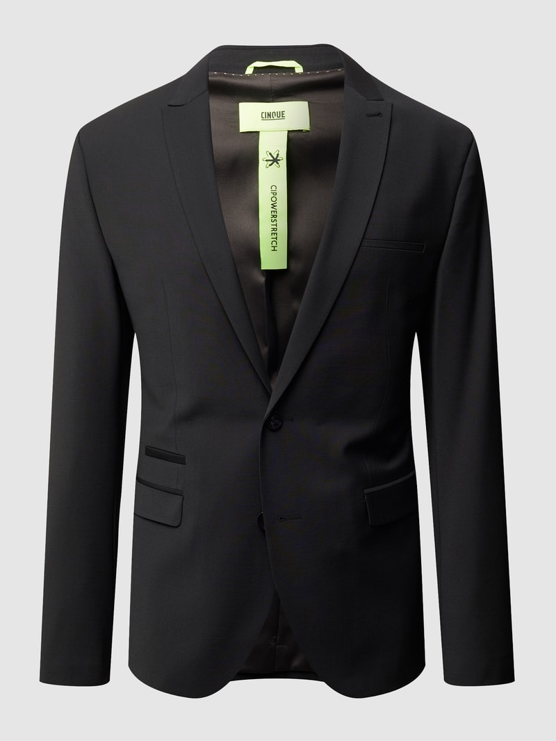 Slim Fit 2-Knopf-Sakko mit Stretch-Anteil Modell 'CiCastello' - 'CIPOWERSTRETCH' in schwarz