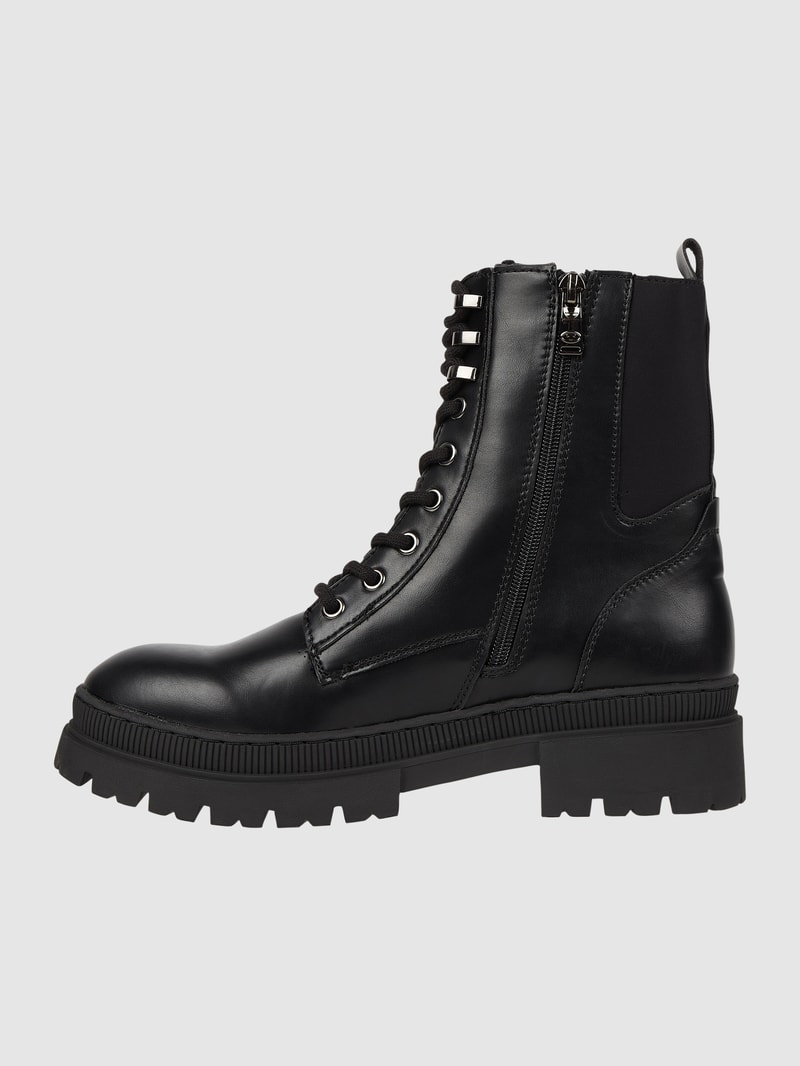 Boots in Leder-Optik in schwarz