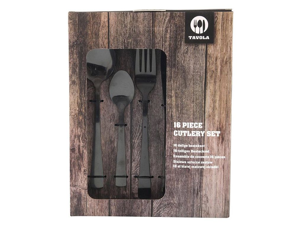 Tavola schwarz 16-teiliges Besteckset