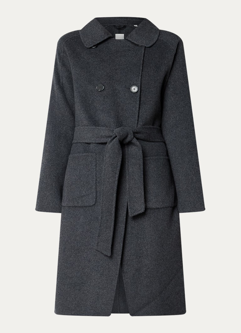 BRAX London double-breasted coat in wool blend with tie belt