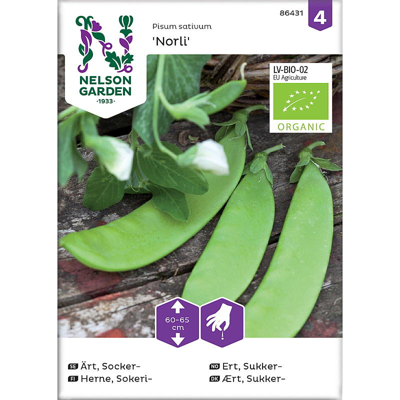 Nelson garden Frø Ert Sukker-, Norli, organic