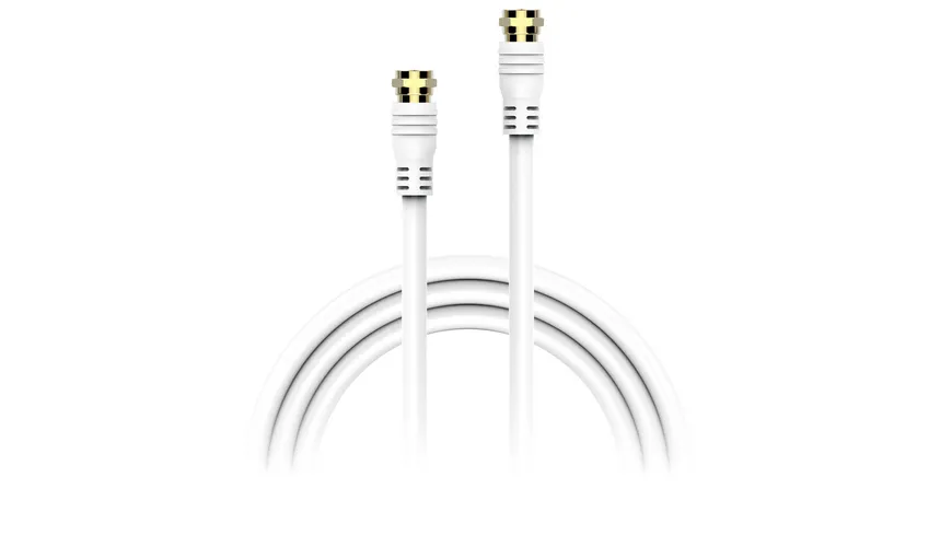 Xlayer Kabel SAT TV Verbindungskabel Gold Plated 1,5m White