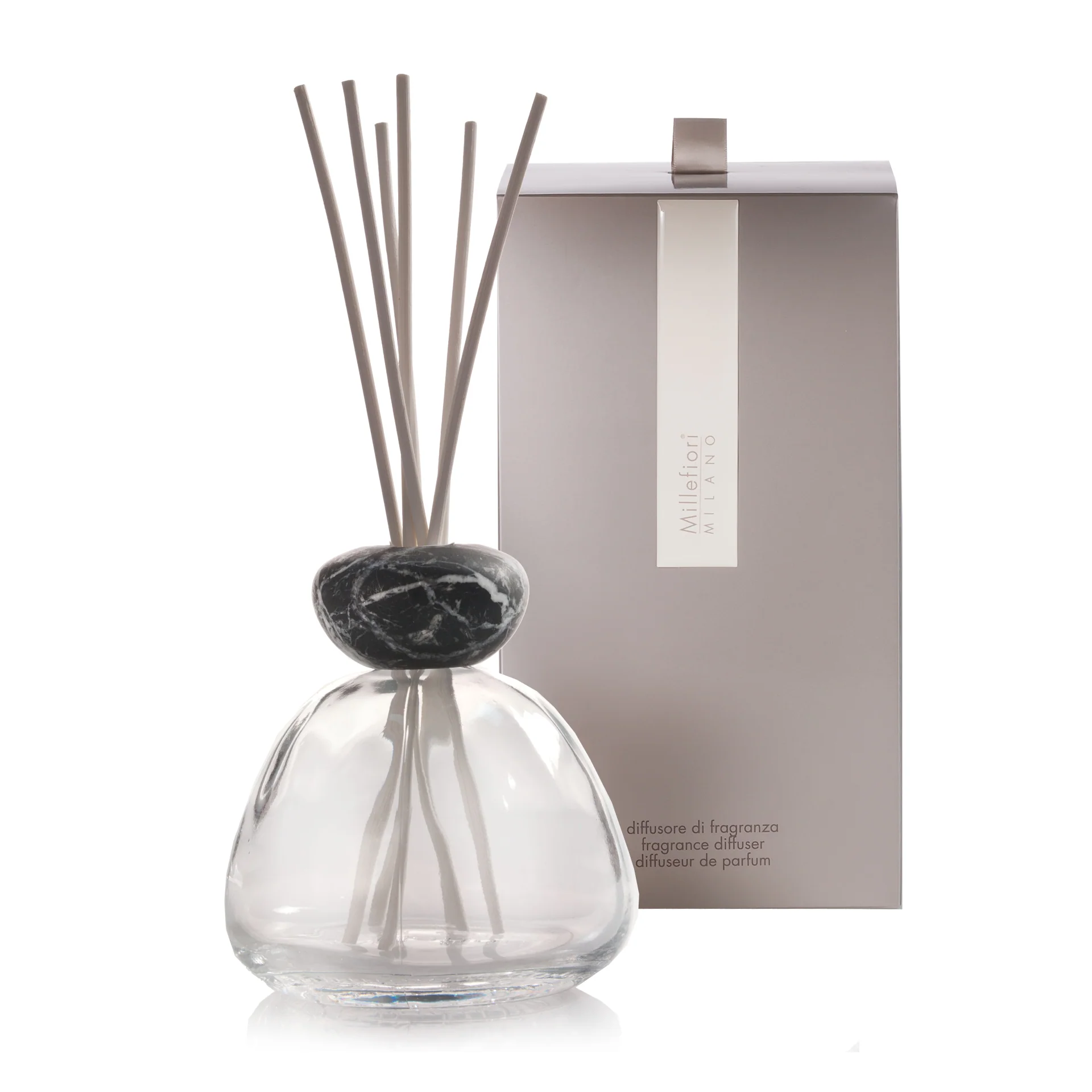 Air Design Marble Diffuser - Gjennomsiktig med svart lokk - Duftdiffuser