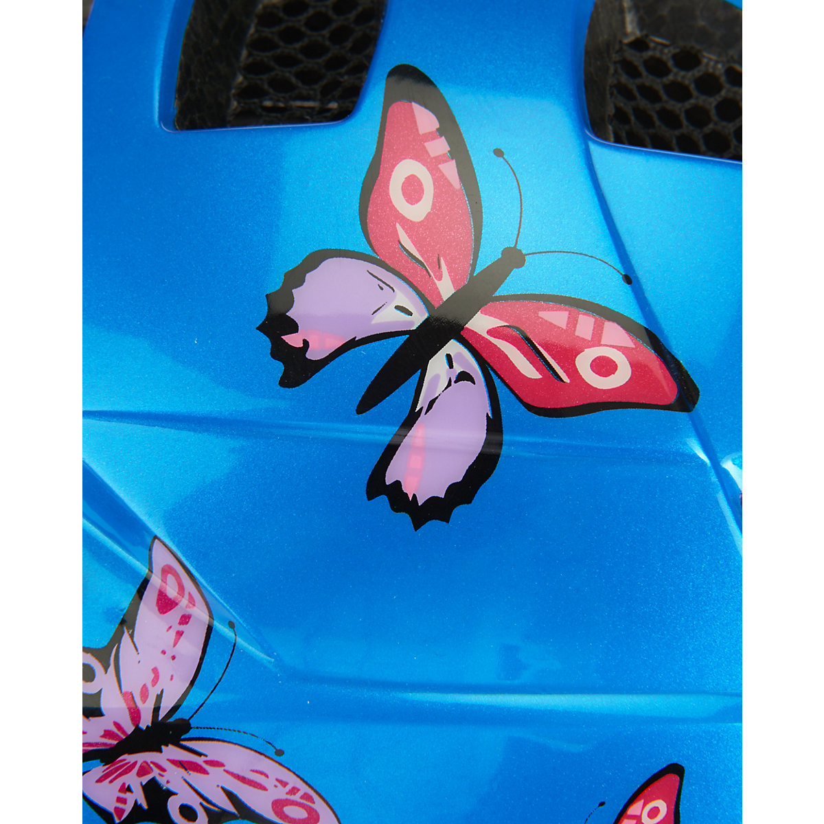 Fahrradhelm kid 2 butterfly Gr. 46-52, blau/rosa