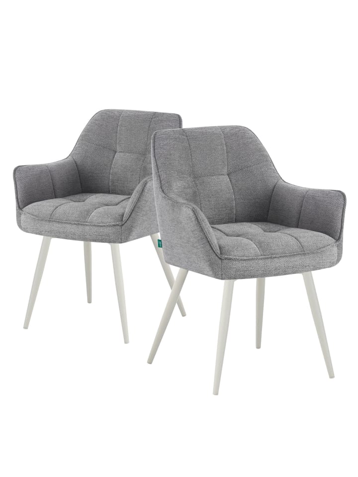 DUBI Möbel 2er-Set: Drehstuhl THOMAS-JILL in Grau - (B)61 x (H)82 x  (T)62 cm günstig kaufen onesize